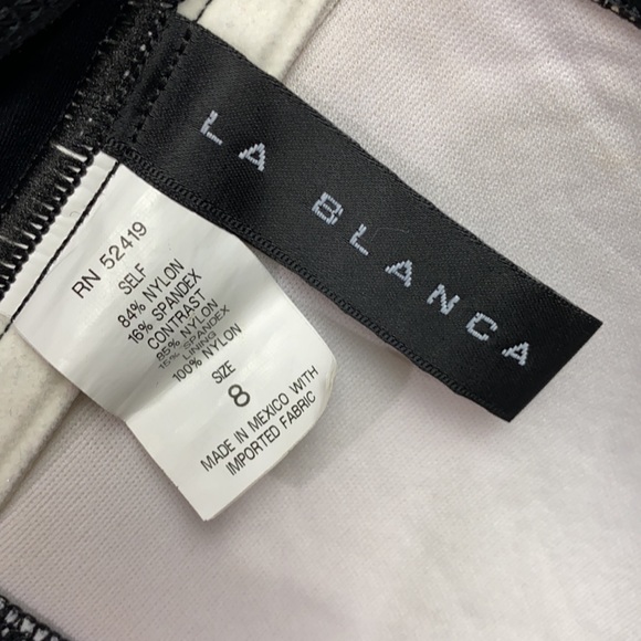 LA BLANCA Black/Brown/Cream 1pc Swimsuit Size: 8 - Picture 14 of 17